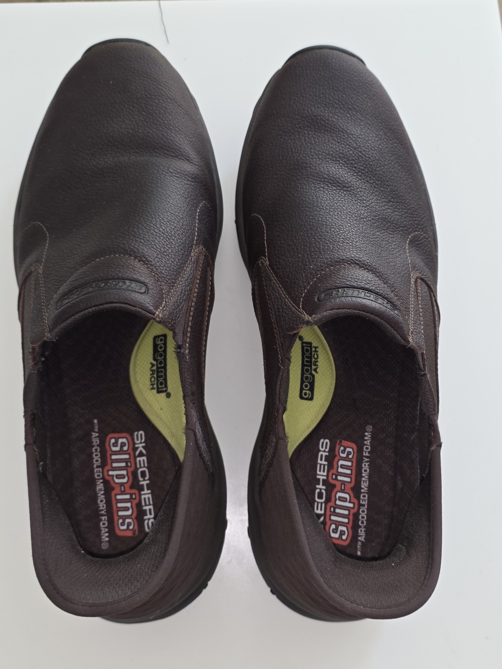 Skechers Brown Slip-Ons with Memory Foam Comfort
